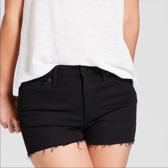 High Rise Denim Cutoff Shortie Short Jorts NWT - Picture 2 of 6